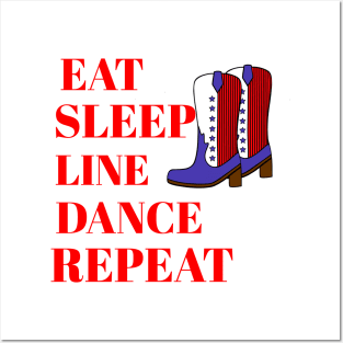 EAT Sleep Line Dance Repeat Posters and Art